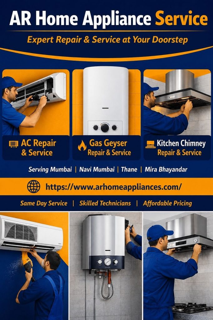Air Conditioner, Gas Geyser, And Kitchen Chimney Repair And Service in Mumbai, Navi Mumbai, Thane and Mira Bhayandar